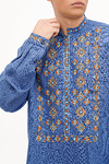 Blue men's embroidered shirt Yarema